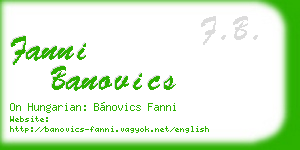 fanni banovics business card